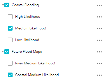 image showing how to compare present and future flood risk